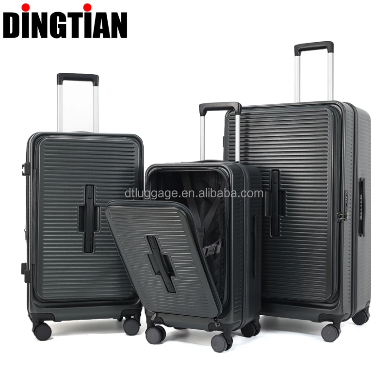 Mini Luggage Travel Sports Style Chinese Bags Suitcase Sets 3 Pcs Abs Front Opening Large Guangdong Trolley Case