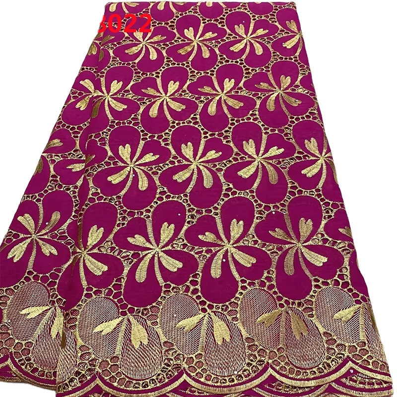 Полностью хлопчатобумажная перфорированная Органическая ткань с вышивкой для шитья