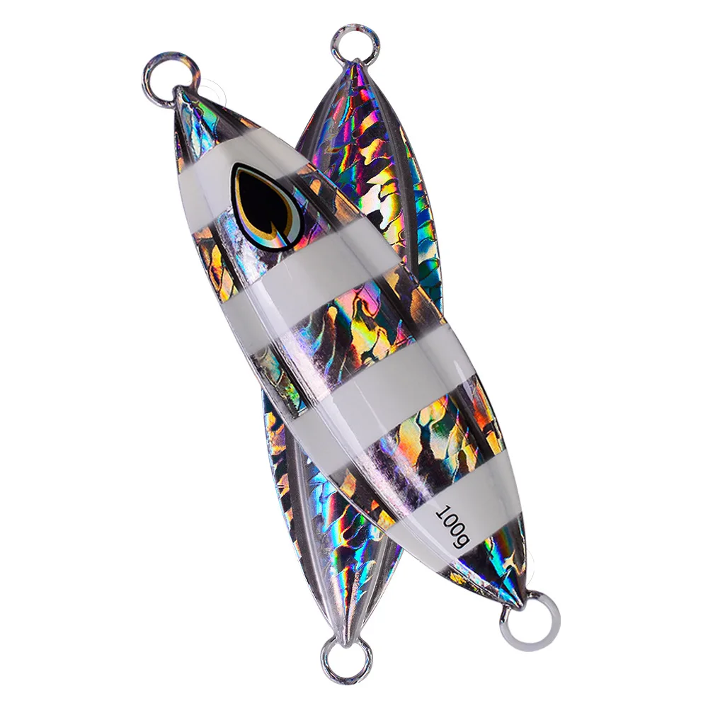 HOT wholesale Classic jigging lure 40g/60g/80g/100g/150g/200g castfun slow pitch luminous ice  tuna fishing jig lures