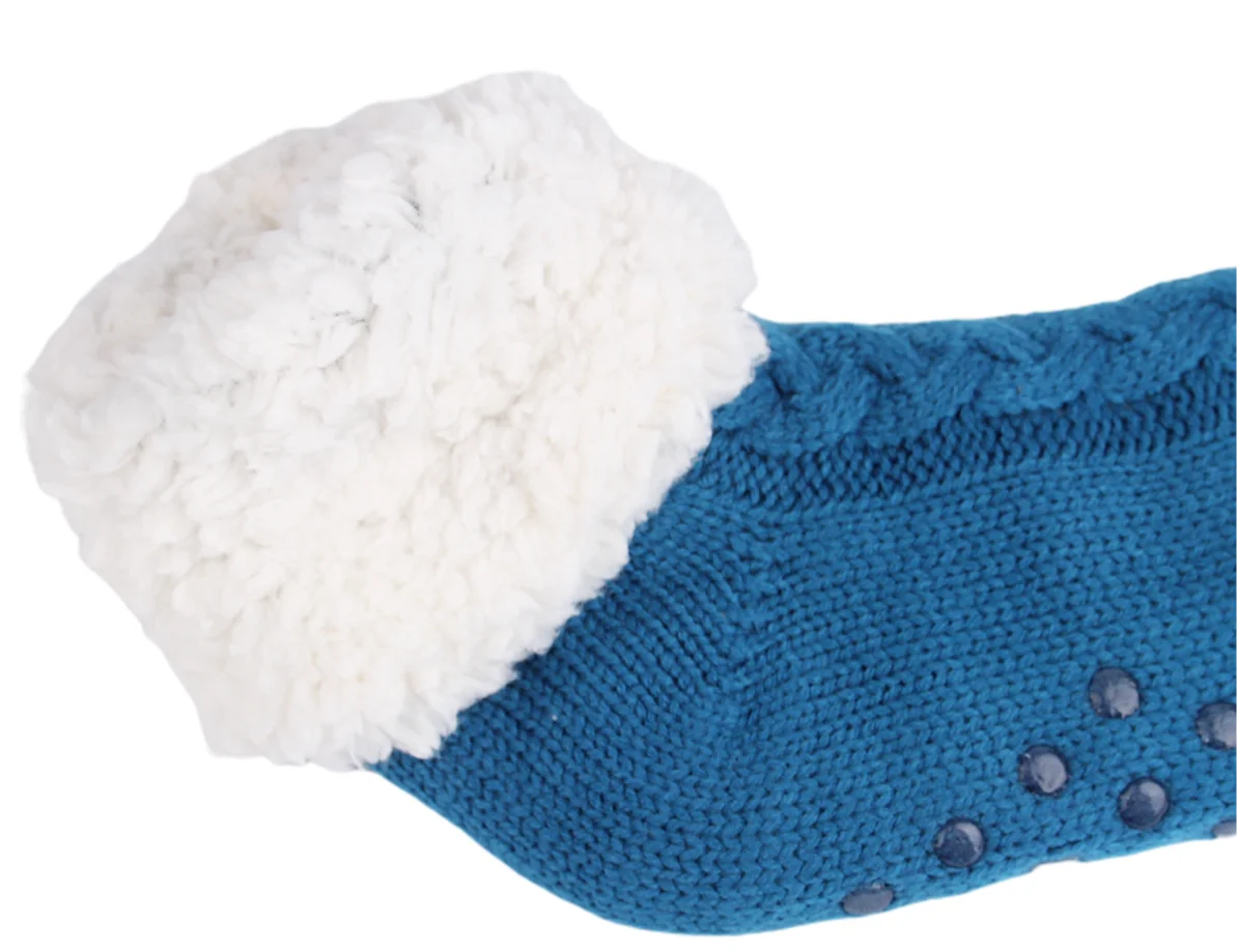 Slipper Socks  Autumn and winter thickened fleece socks with glue anti-slip household socks Woolen stockings