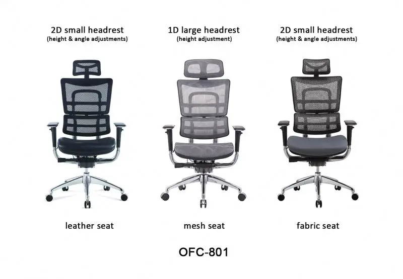 JNS801 Modern Design High Back Solid Aluminum Frame Construction Mesh Ergonomic Office Chair with Lumbar for Boss Use