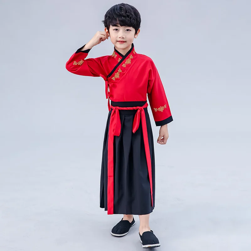  Оптовая продажа Китайская традиционная ткань Hanfu для мальчиков 10 лет модное Дешевое китайское