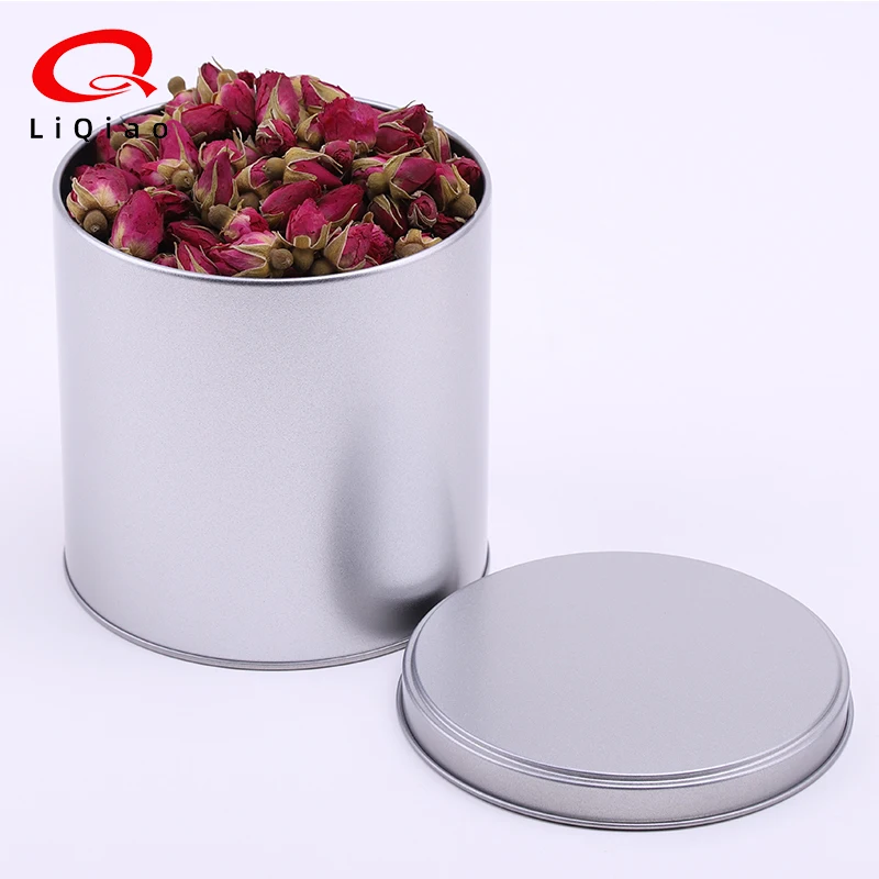Tinplate Round Tin Box Customized Silk Screen Color Printing Flower Tea Metal Can Christmas Gift Packaging Tin Can