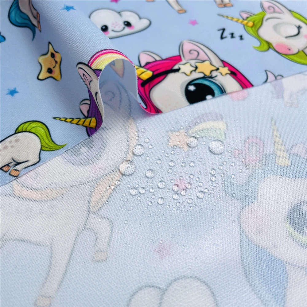 Polyester Textiles Customized Printed PUL Diaper Fabric 100% Polyester Woven for Baby
