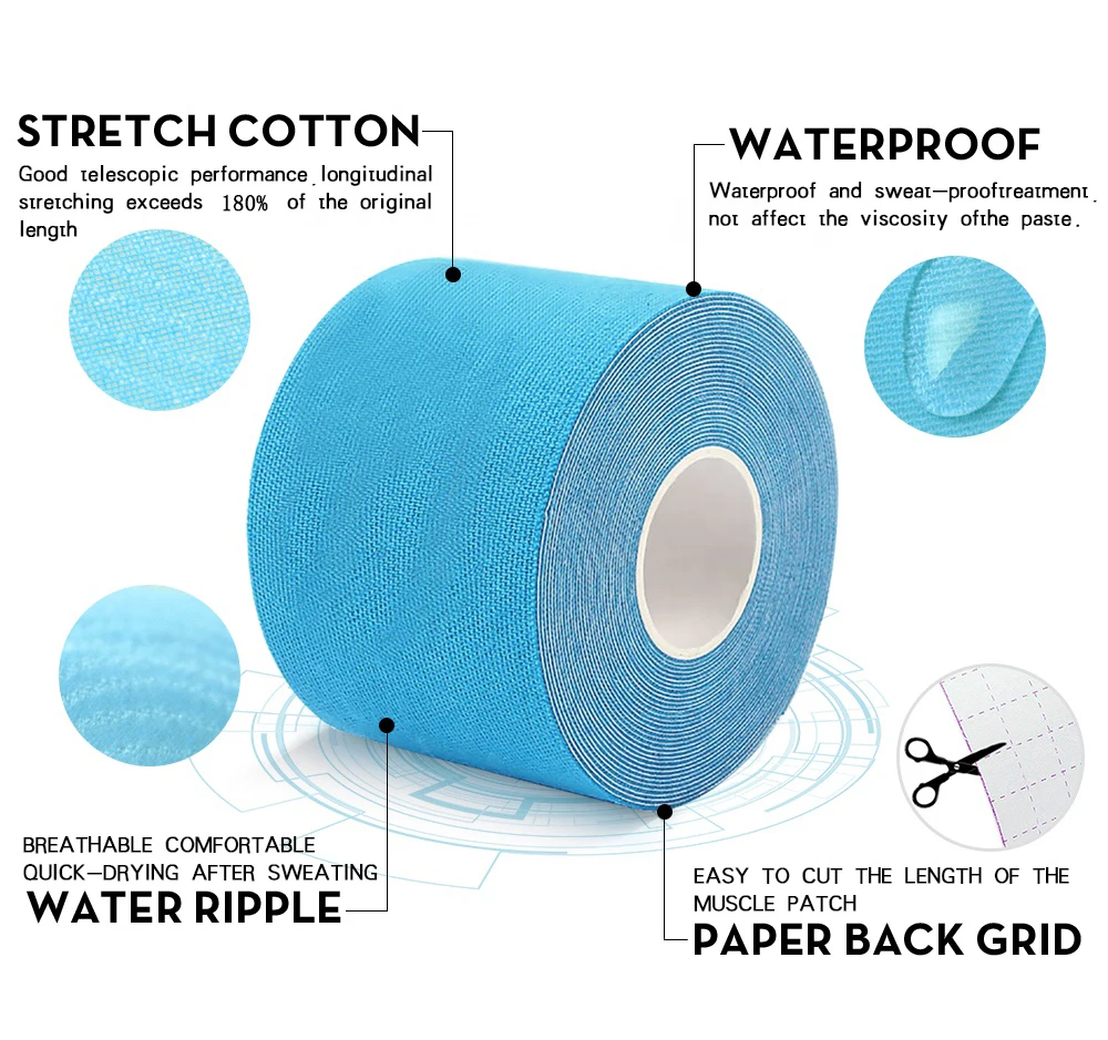 5cm*5mMuscles Sports Adhesive Tape  Care Elastic Kinesiology Tape Bandage Breathable