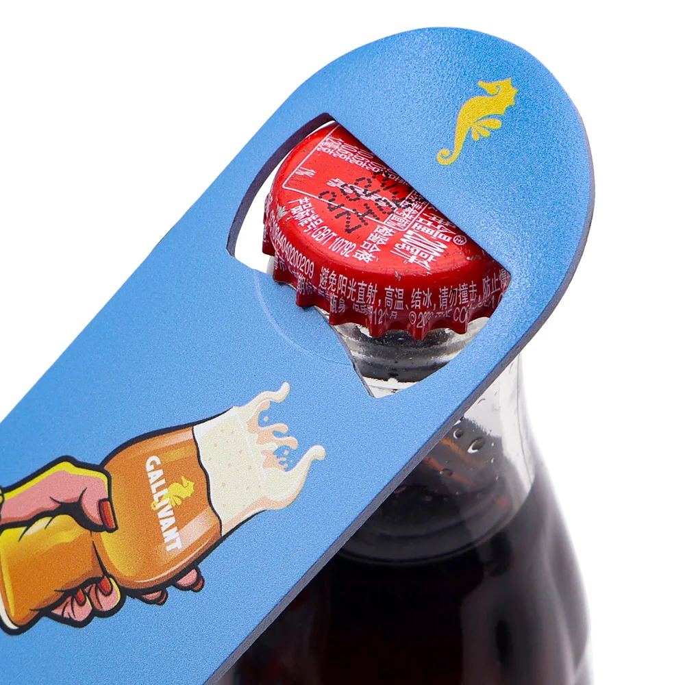 Custom Bottle Opener Engraved Laser Logo Black Bar Blade Flat Beer Opener Stainless Steel Sublimation Blank Bottle Opener Blanks