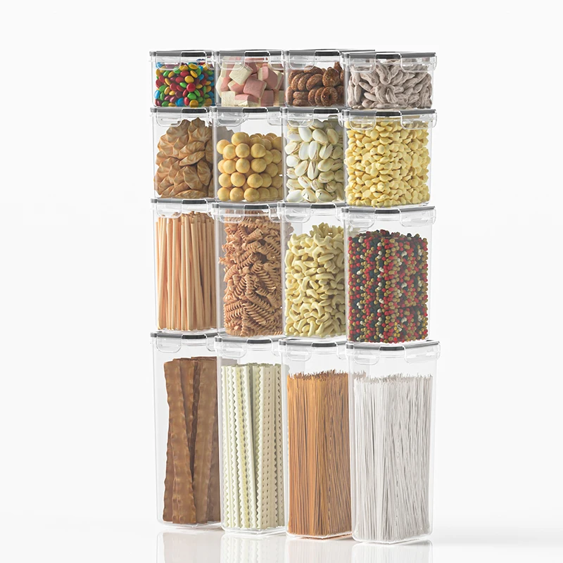 Amazon hot selling 2023 BPA-free Airtight 8 Pack Set Kitchen Organizers Dry Food Storage Container Sets for Home Organizer