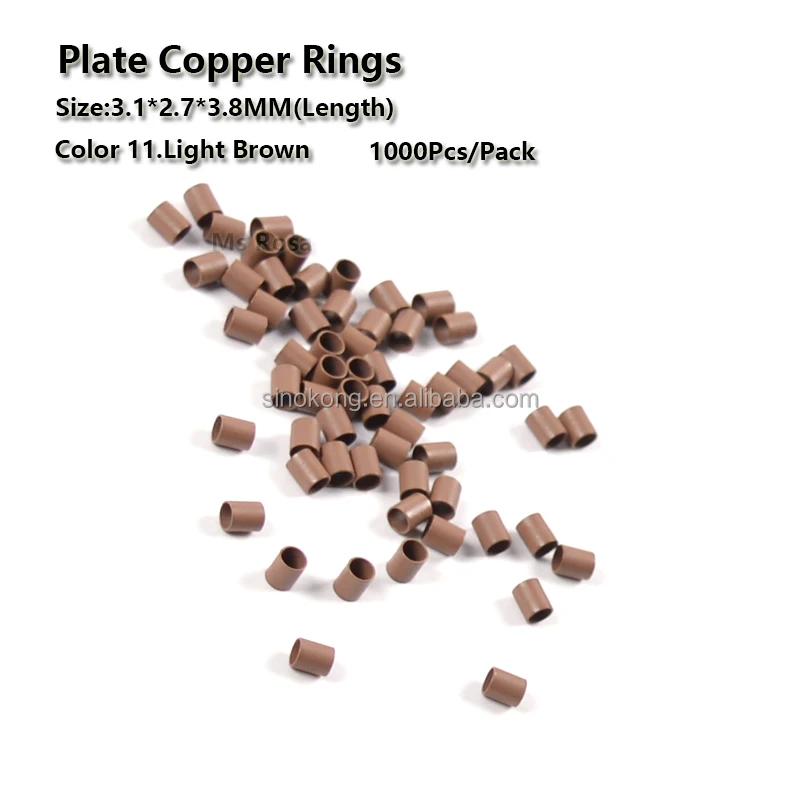 Wholesale 3.1*2.7*3.8mm without lip edge copper hair micro ring beads for hair extensions tools