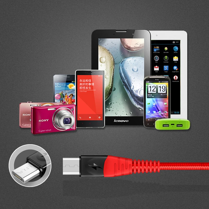 Быстрая зарядка USB 2 0 Тип a к Micro Type B Штекерный кабель V7 5 Pin + передача данных PE Bag/oem 2A