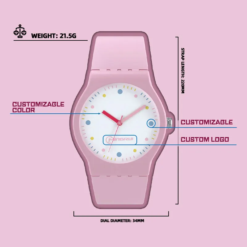 MINGRUI Watch Child Quartz Wristwatch Pu Band Clock Student Digital Time Youth Watch Waterproof Hour