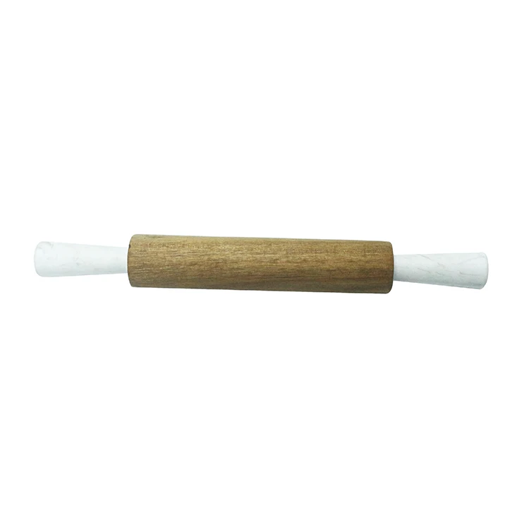 Wholesale Marble and Acacia Wooden Rolling Pin for Dough Dumpling Pastry Pie Crust Cookie Pasta