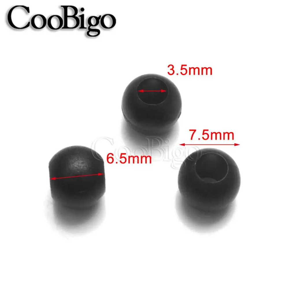 Pony Plastic Beads Large Hole Barrel Bead Cord Lock Ends Necklace Jewelry Bracelet Bags Make Sewing Hair Braid Accessories Black