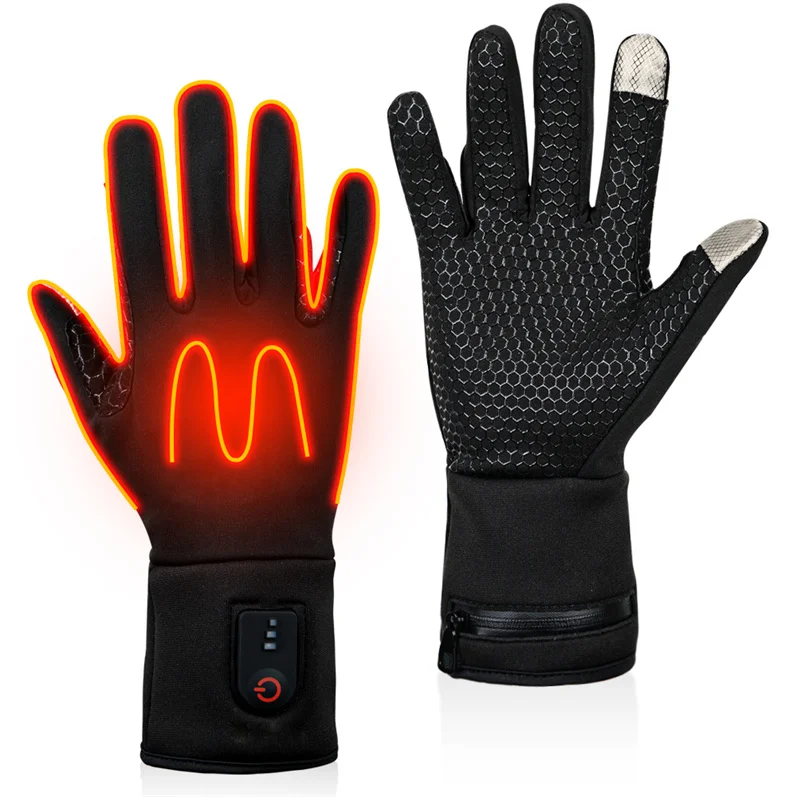 Wear-resistant Horse Riding Equestrian Gloves Touchscreen 7.4V Rechargeable Battery Electric Heating Gloves