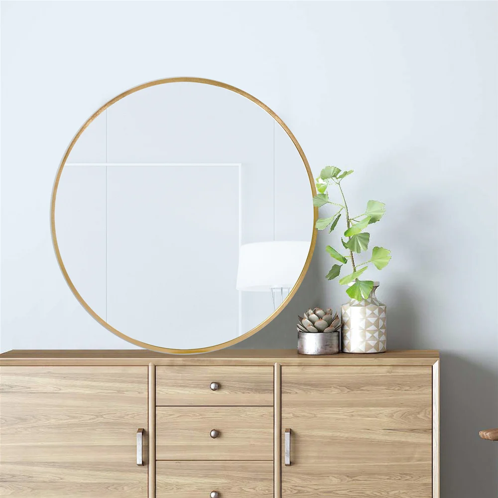 Wall 40cm 50cm 60cm Small Matte Frame Mirror Hallway Bedroom modern Decor Round wall Mirror for Living Room