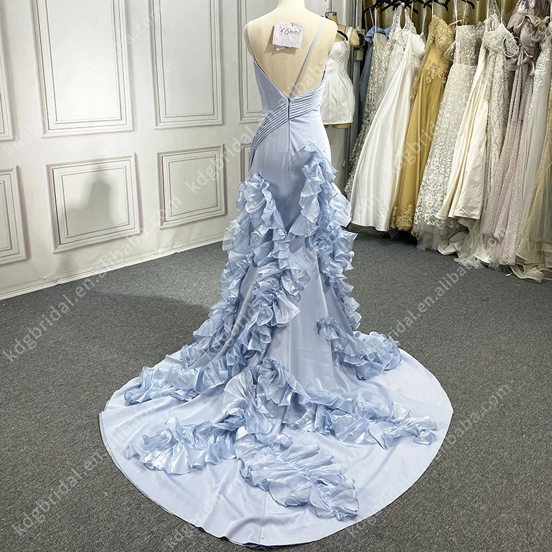 KDG Mermaid Backless Arrival Lace Mermaid Wedding Dress Maid Of Honor Dresses For Weddings Sling Blue Tulle Girls Dressed New