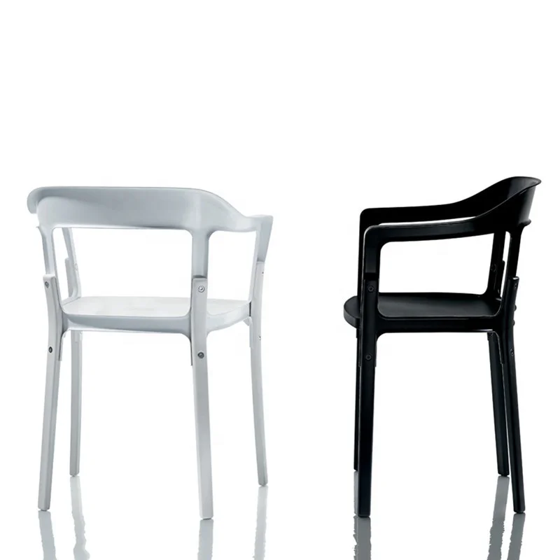 Современный недорогой металлический деревянный обеденный стул с подлокотником для помещения Morezhome
