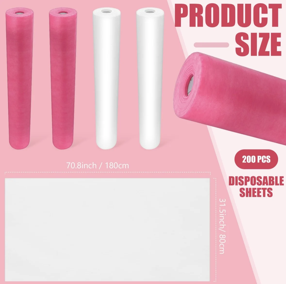 Beauty Salon Disposable  perforated nonwoven Bed Sheet 50pieces one rolls Sales by pack