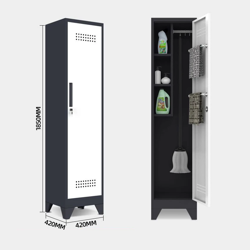 School stainless broom mop sundries cabinet for storage of cleaning equipment
