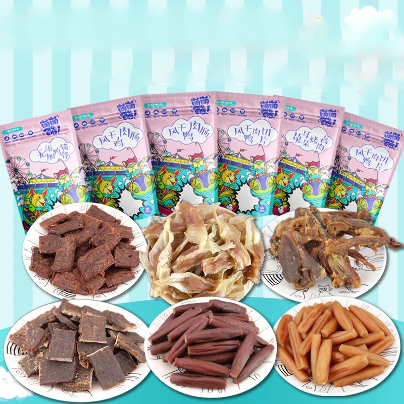Pet snacks natural dry no added jerky six meat flavors Dog training rewards dog snacks