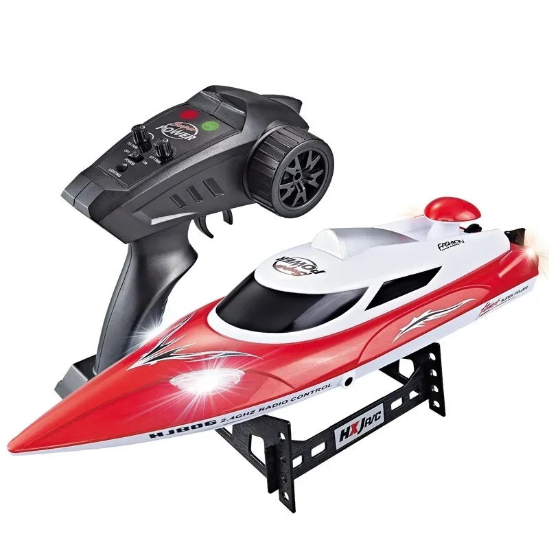 2.4ghz 20km/h Waterproof High Speed Rc Racing Boat Ship Toys With Light Electric Rc Speedboat
