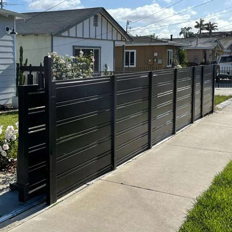 Outdoor Aluminium Garden Fencing Prices Aluminium Post Wpc Slat Fence Panels Privacy Aluminium Fence With Horizontal Slats