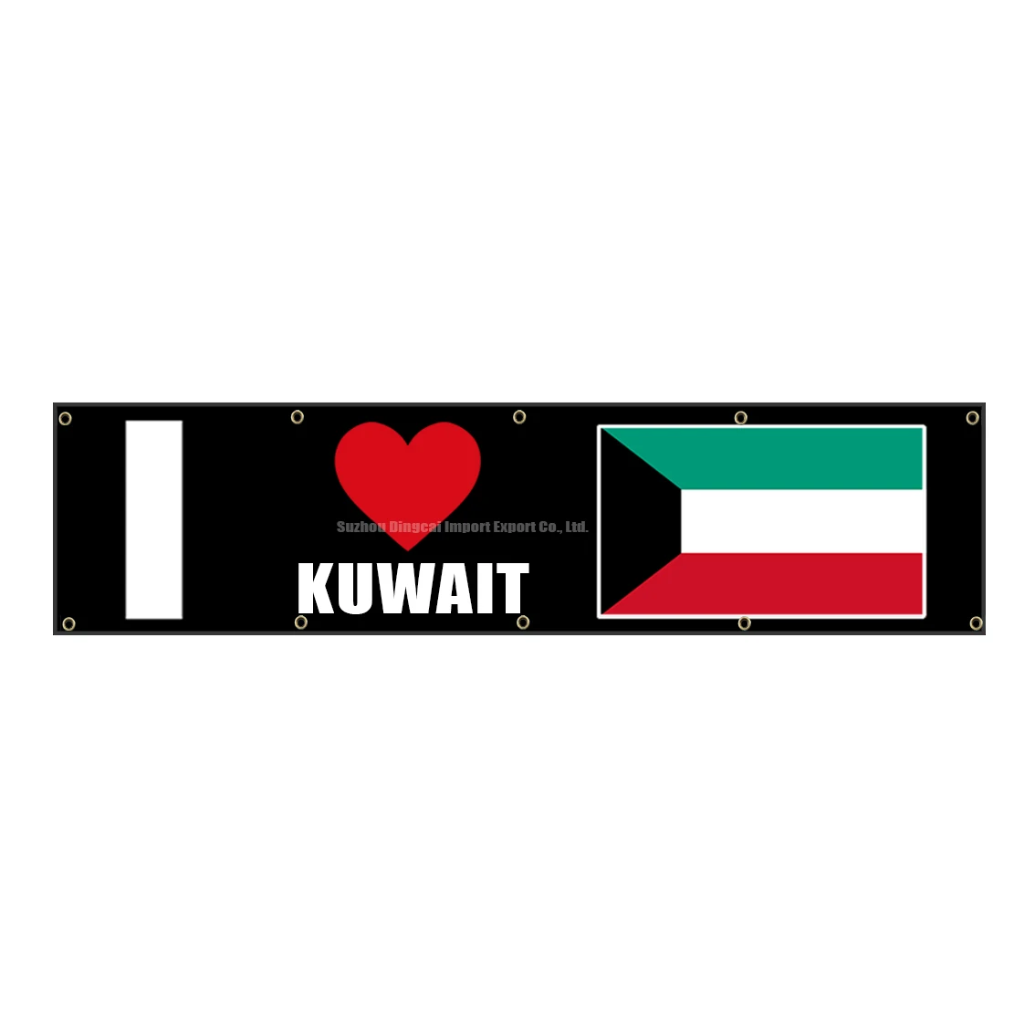 Fast Shipping 2x8ft I  LOVE     KUWAIT     100% Polyester banner flag