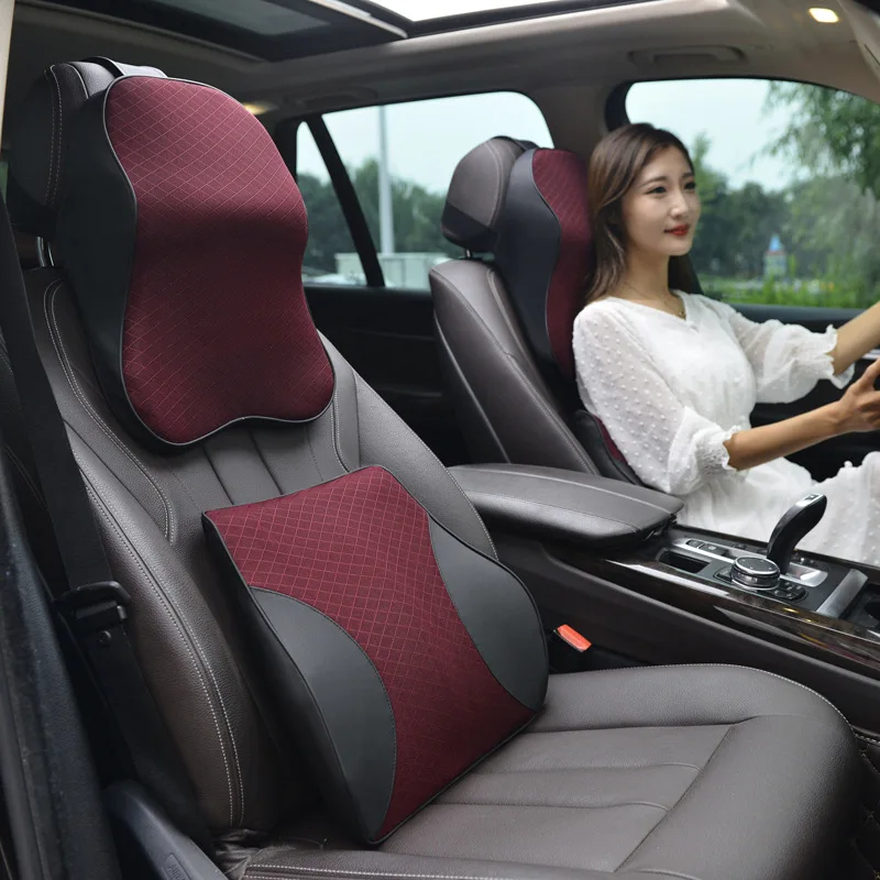 Оптовая продажа с фабрики, под заказ, роскошная Автомобильная подушка для шеи, Автомобильная подушка для спины, подушка для шеи и автомобиля
