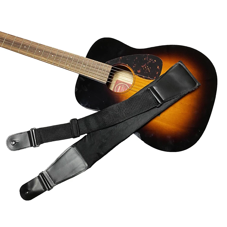 
 Оптовая продажа, Индивидуальный Черный Неопреновый плечевой ремень для гитары в стиле панк-рок  