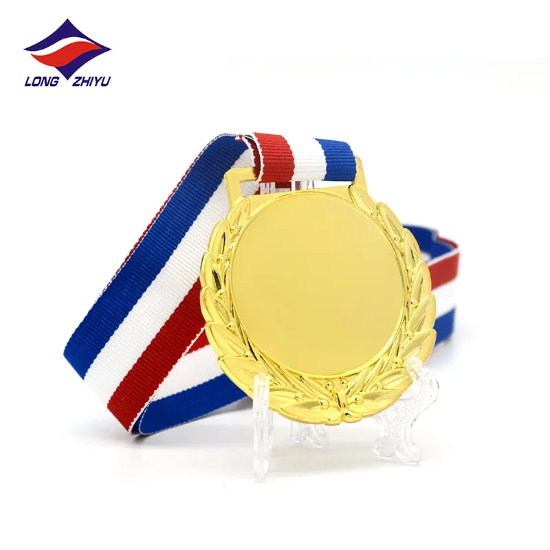 Longzhiyu 14 Years Manufacturer Metal Blank Medals Design Your Own Logo Round Metal Medal with Ribbon Factory Wholesale
