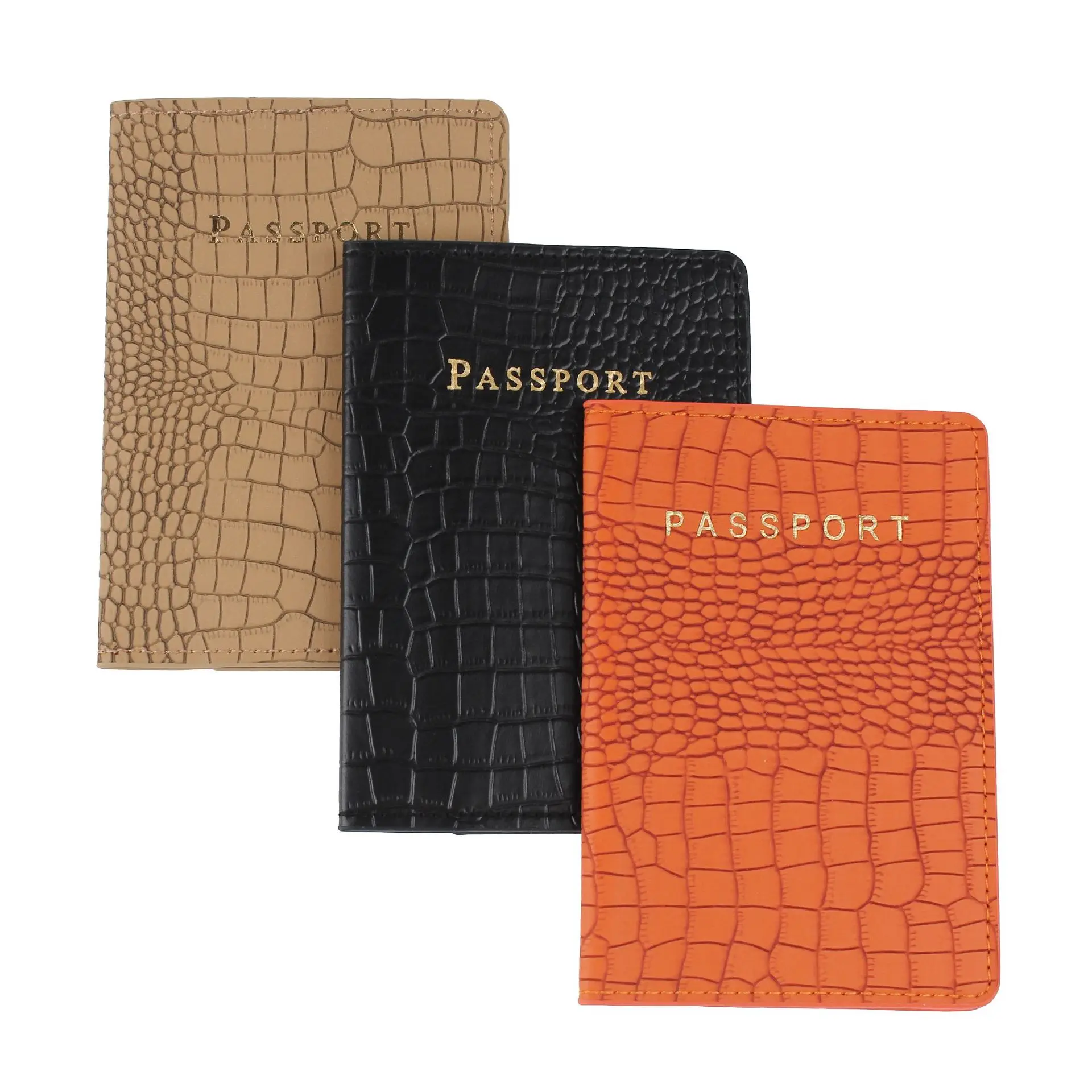 Customizable Logo High Grade Crocodile Pattern PU Leather Passport Case Vintage Canada Style Passport And Card Holder for travel