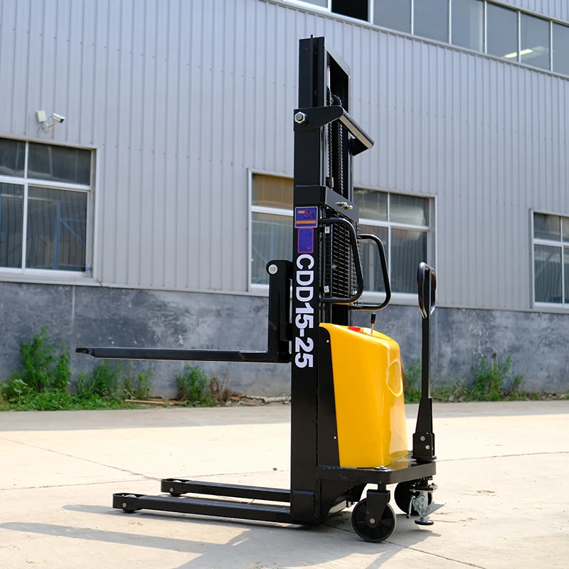 High Performance Forklift 1.5 ton 2 Ton Small Semi Electric Stacker Pallet Truck Fork Lift for Warehouse Using