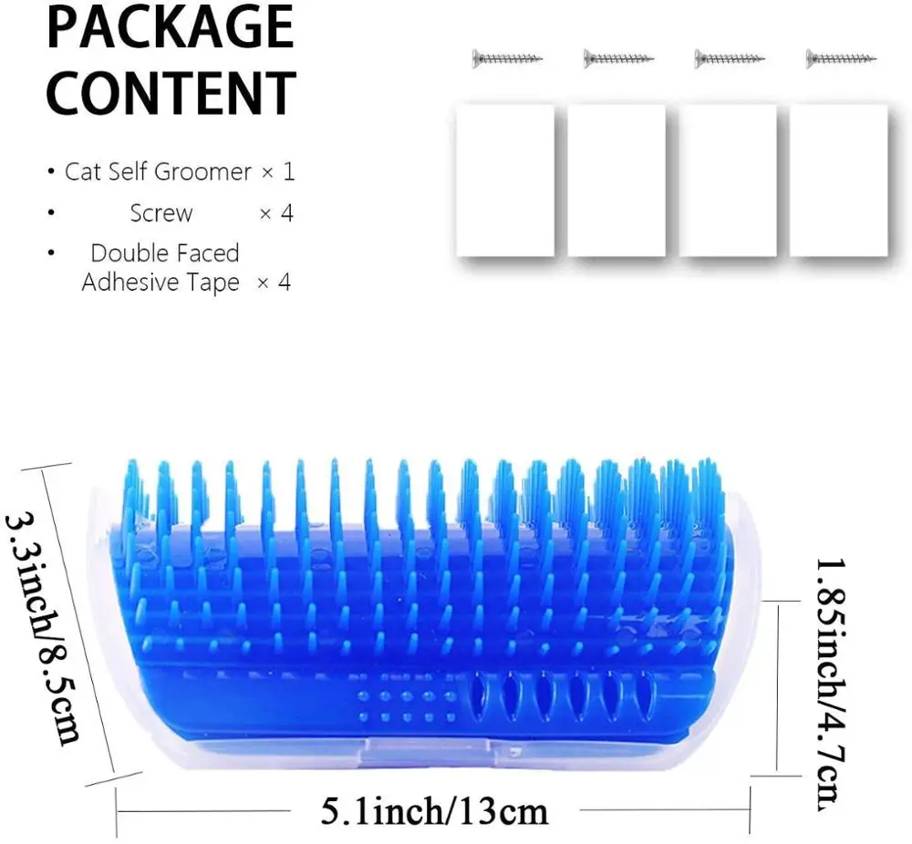 Cats Self Groomer Cat Corner Groomer Grooming Brush Wall Corner Massage Comb for Kitten Puppy