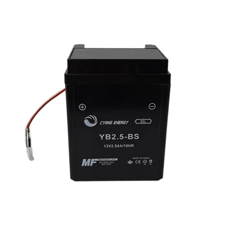 Hot selling high quality 12v2.5ah /YB2.5L-BS OEM dry charged MF battery for motorcycle