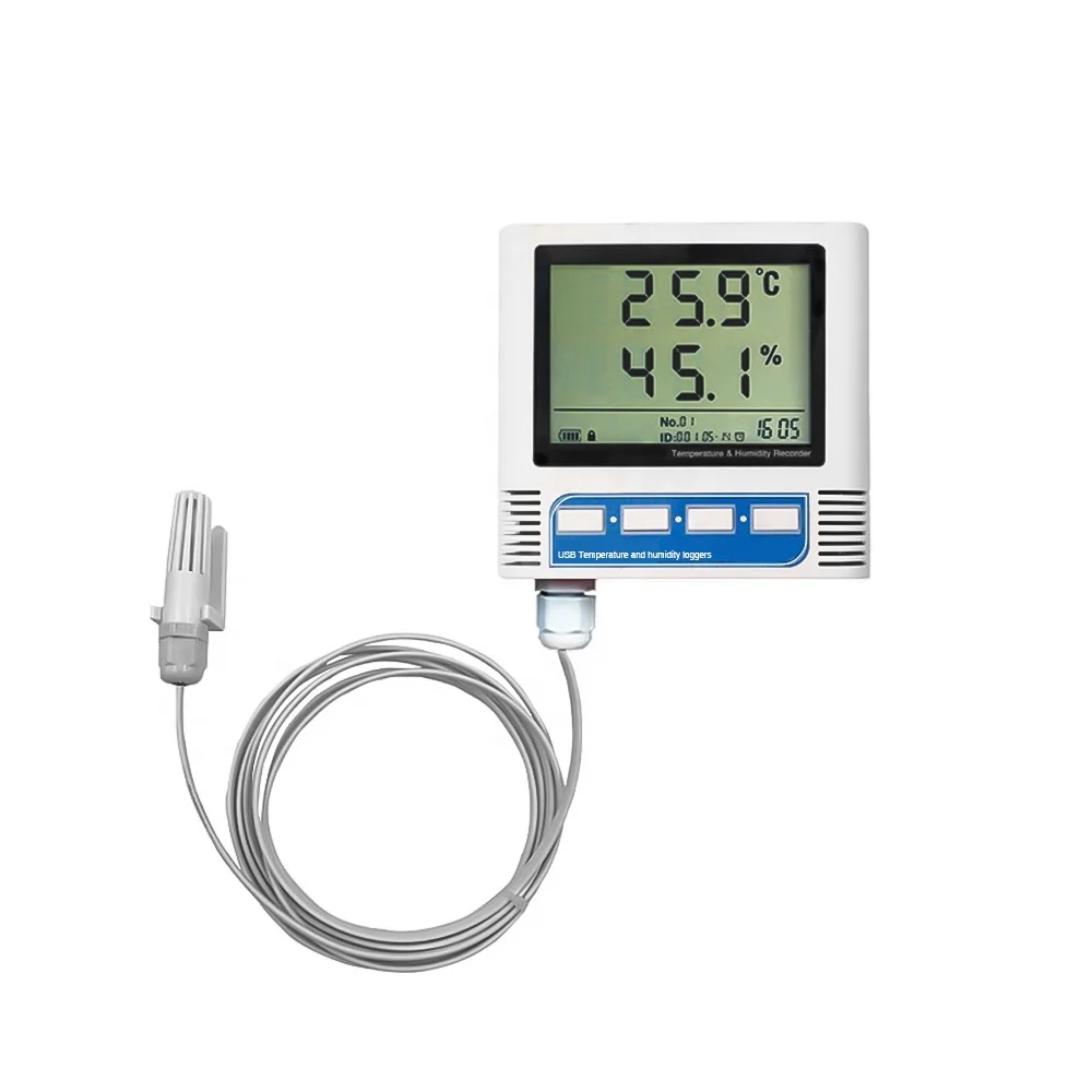 USB Wall-mounted Large-screen LCD display temperature and humidity  recorder for home indoor greenhouse