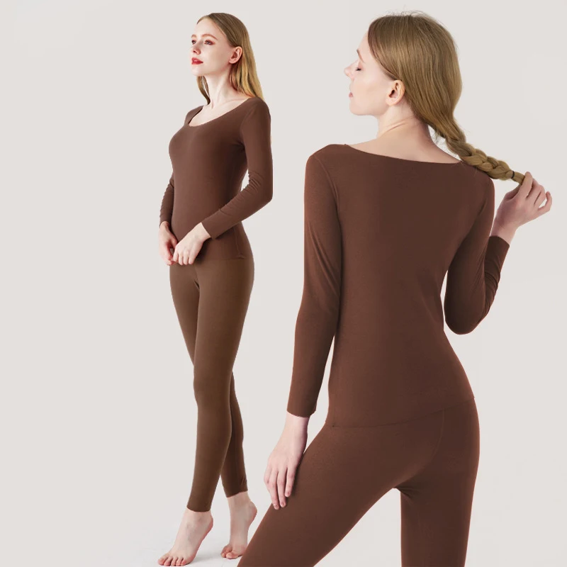 Warm Fitting Two Piece Set Soft Fall Clothing Thermal Underwear Womens Plus Size