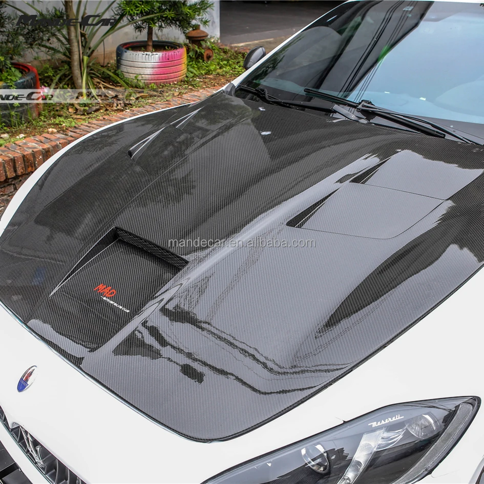 RE-DMC Style Engine Hoods Hood Panels Carbon Fiber bonnet for Maserati Gran Turismo  Gran Carbrio Body Kits