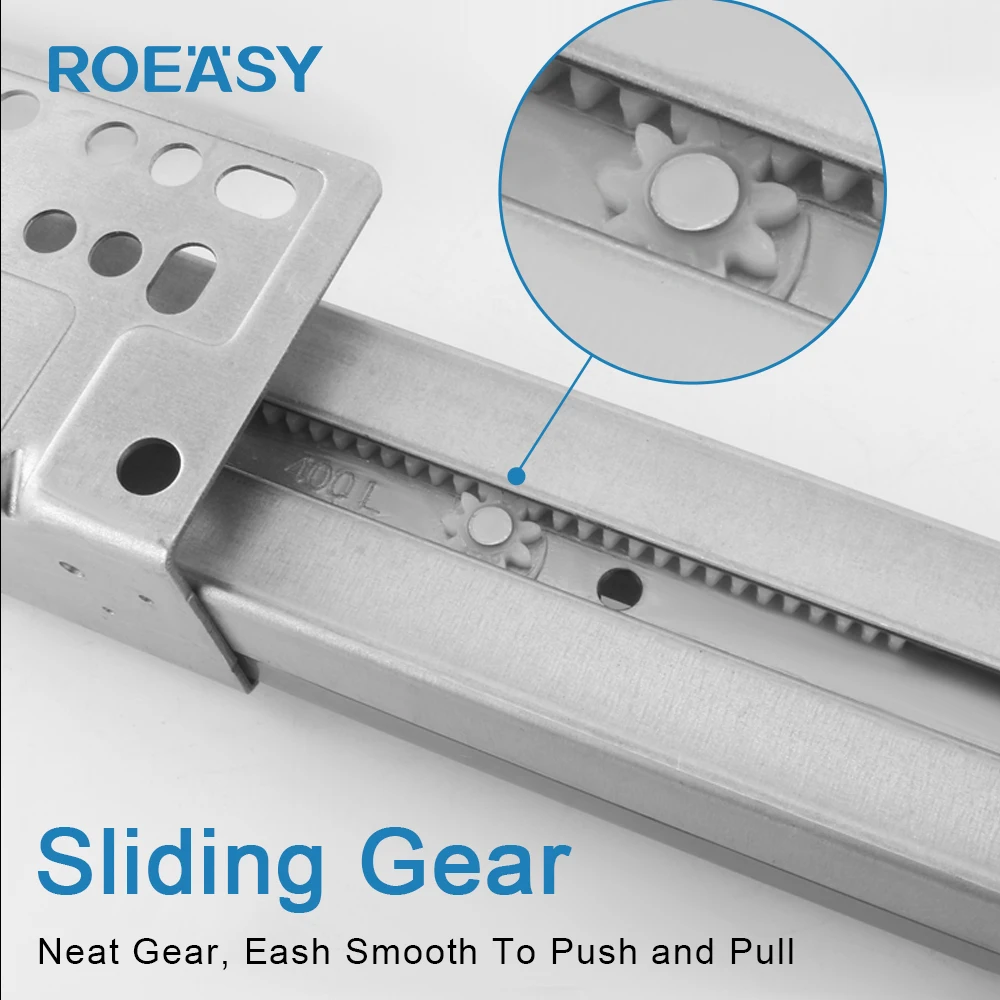 Roeasy TD195CT 84 118 150 182 mm Slim Metal Box Kitchen Cabinet Drawers Slide Channel Slim Tandem Drawer Metal Buffer Box Drawer