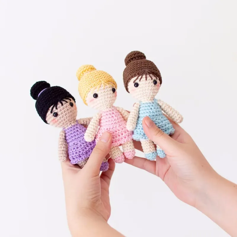 Ballerina birthday doll crochet ballet dancer doll knit stuffed ballerina girls toy