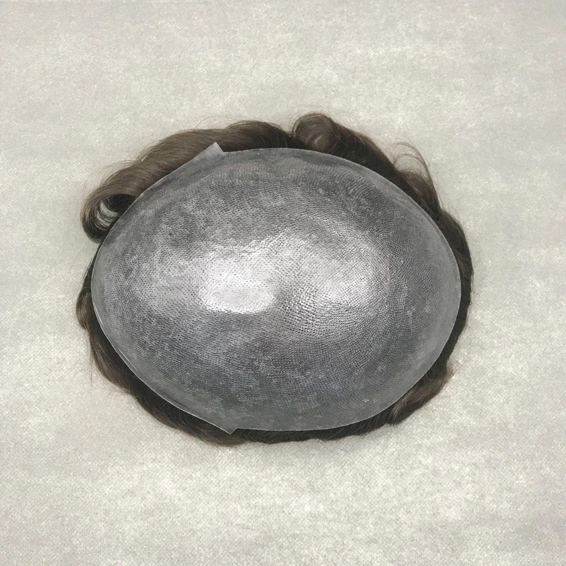 100% Indian Hair Replacement PU Base Ready To Ship Thin Skin Men Wig Human Hair Toupee PU Skin Base Men Toupee For Men Hair