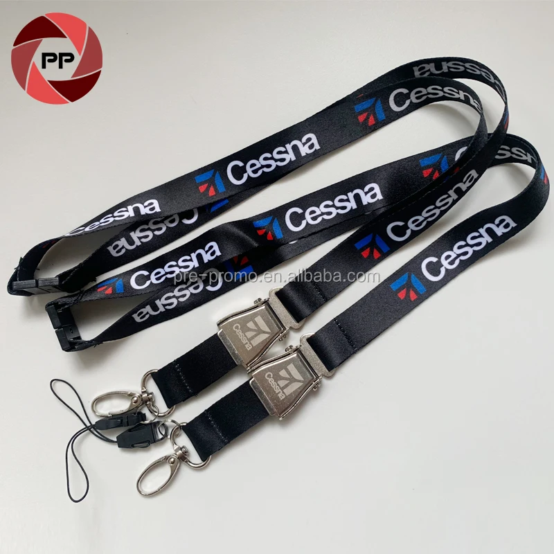 OEM & ODM Mini Aviation Cessna Buckle Lanyard/Seatbelt airline buckle lanyard