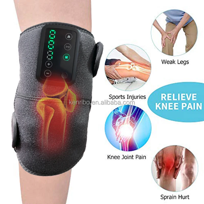 3000mah rechargeable heating shoulder massage knee pads knee wrap massager, physiotherapy knee joint massager vibration
