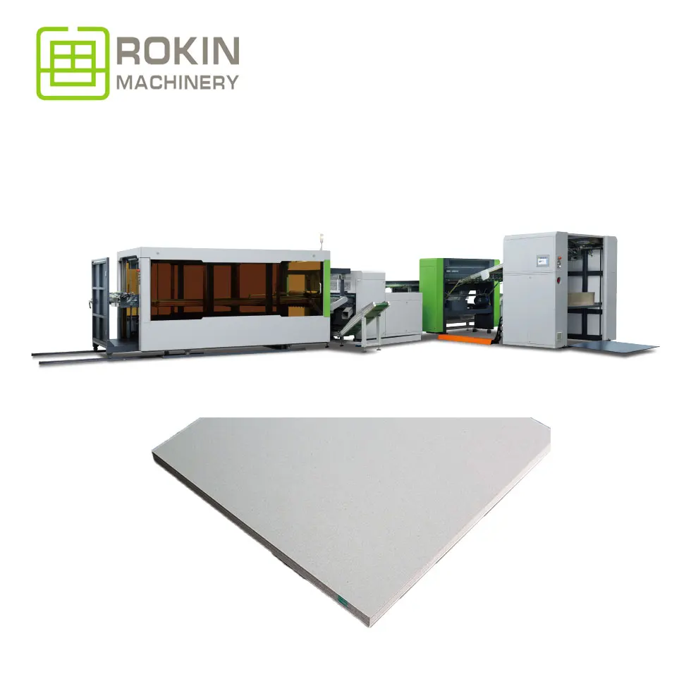 ROKIN BRAND Automatic Feeding Fully-Automatic V&U Type Cardboard Grooving Machine rigid box making case cardboard groove