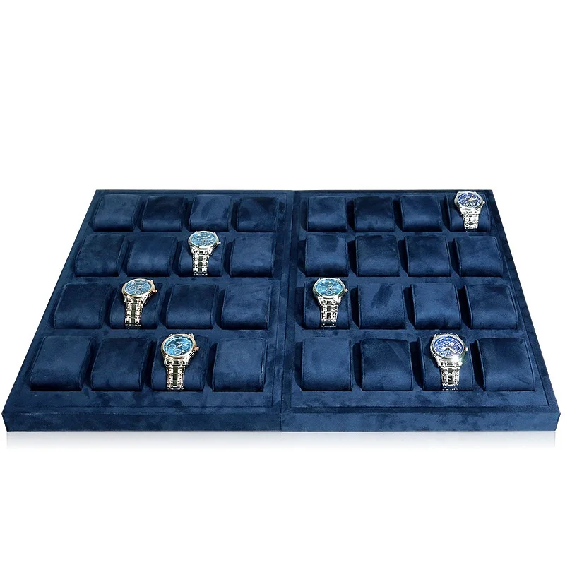Fashion Navy microfiber counter display Jewelry props Display high quality watch display props