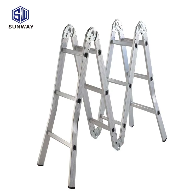 Outdoor Multi Use Aluminum Adjustable Folding Step Ladder With