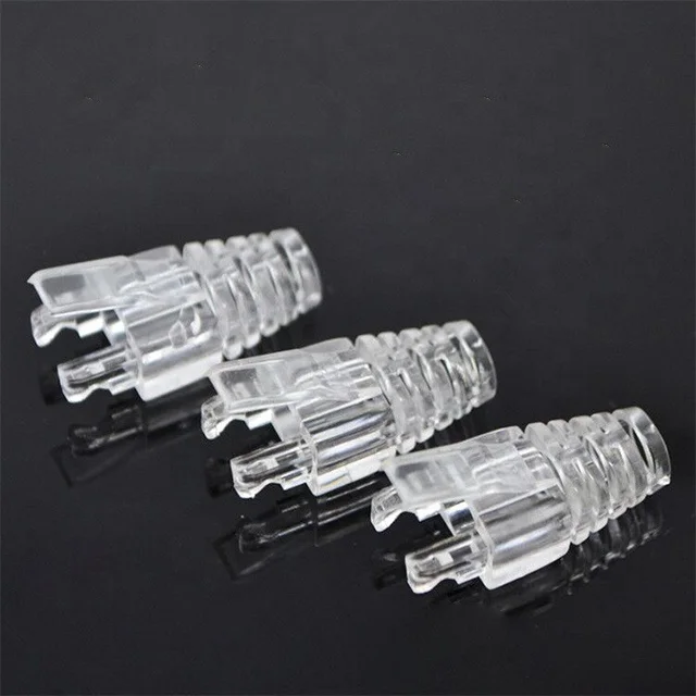Clear Color Transparent PC Plastic RJ45 Connector boot head cover For RJ45 Cat6 Cat5 8p8c modular plug