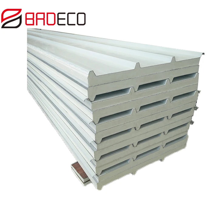 Factory workshop galvanized PU insulated sandwich roofing panels 100 mm puf panel