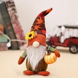 Plush Harvest Festival Thanks Giving Gnomes With Light For Autumn Elf Ornaments Festival Plush Decor Gifts Swedish Gnok