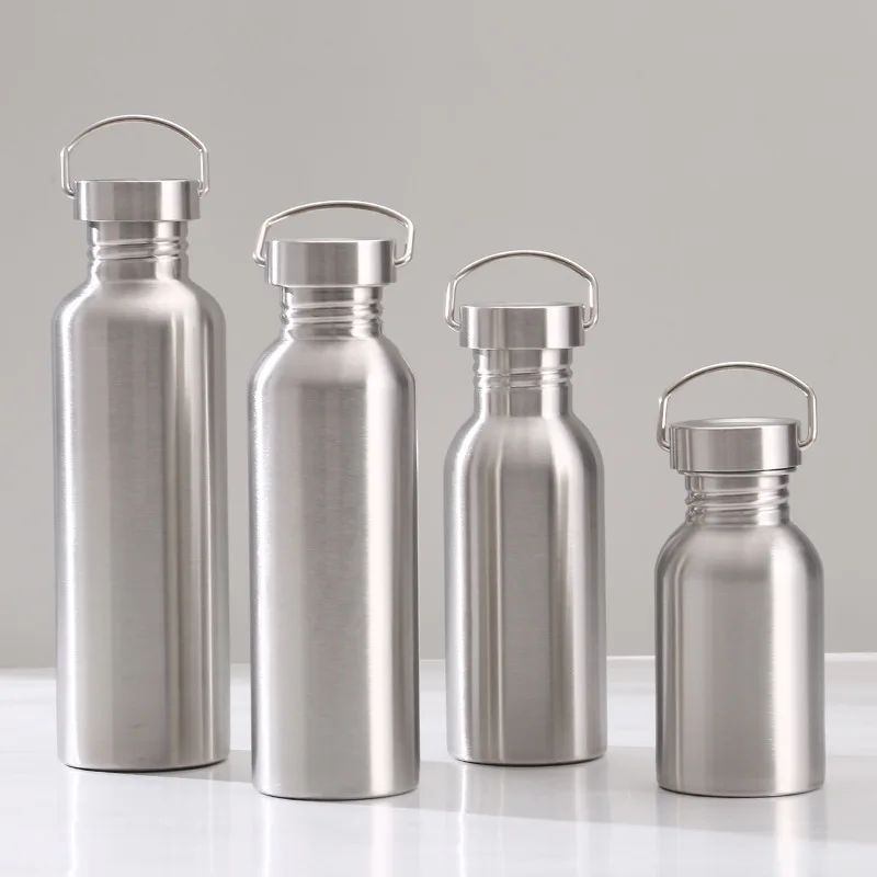 Sports Water Bottles Stainless Steel Single and Double Wall 500ml 750ml 1000 ml Insulated Custom uv Drink Bottle with Bamboo lid