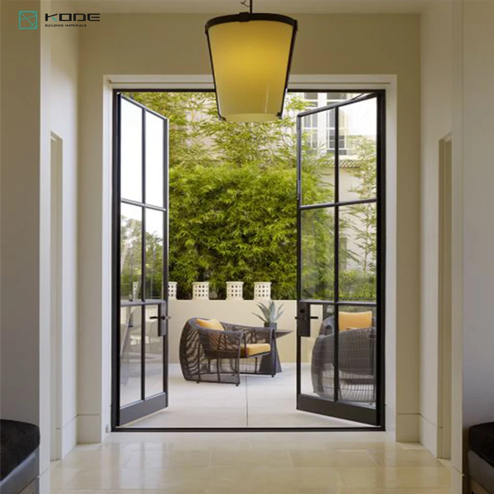 Modern style custom waterproof bedroom living room bathroom entrance double glass Aluminum casement door
