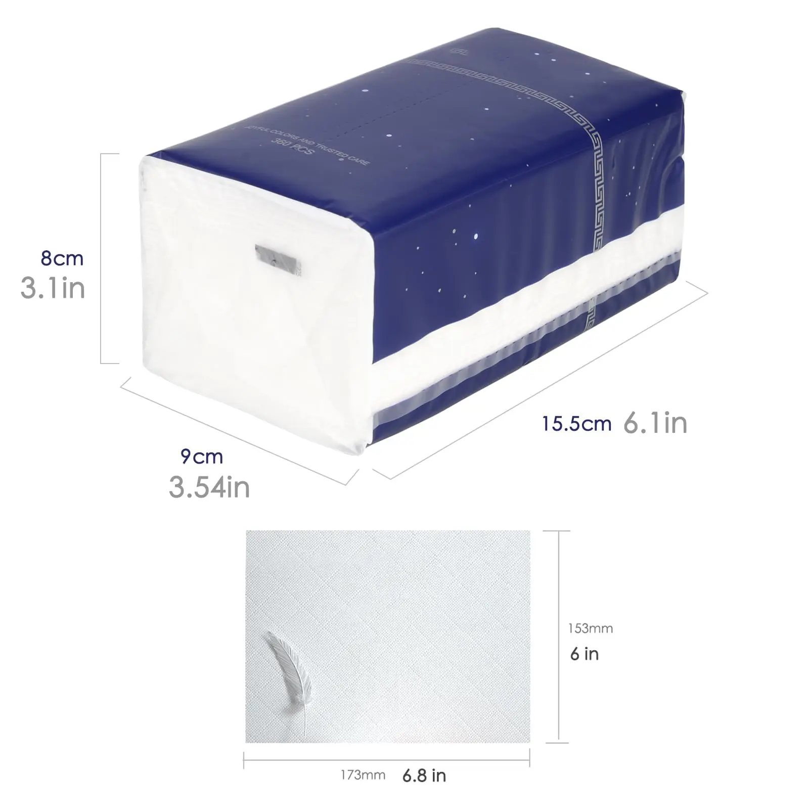 Disposable Soft 360 Sheets White Thicken Facial Napkins Custom Printed Facial Tissue
